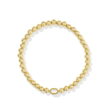  MINI ELAINA GOLD STRETCH BRACELET in ivory mother of pearl