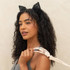 LACE HEADBAND & MASK 2PC SET - Black Cat
