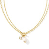 EVE CHAIN MULTI STRAND GOLD NECKLACE in white pearl