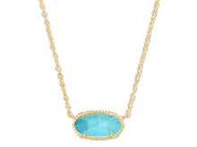 ELISA GOLD PENDANT NECKLACE in turquoise