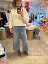 LANA HIGH RISE WIDE LEG CROP JEANS in bistro