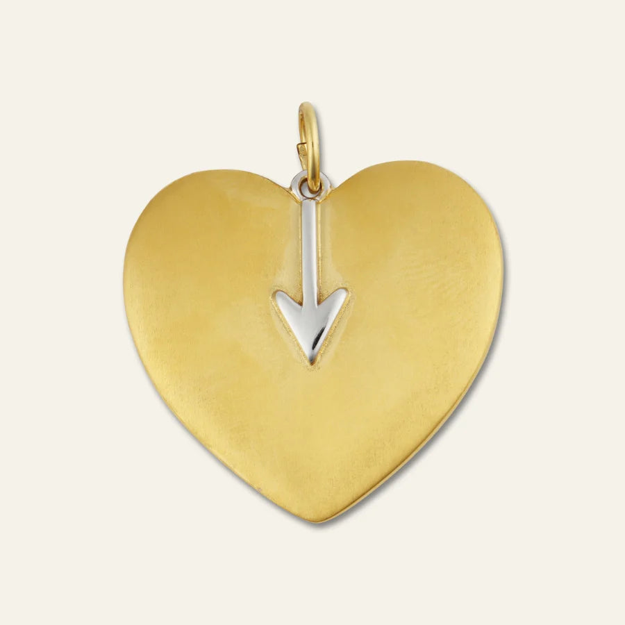 HART Silver Lurex Necklace w/ arrow heart gold charm