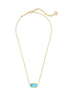 ELISA GOLD PENDANT NECKLACE in turquoise