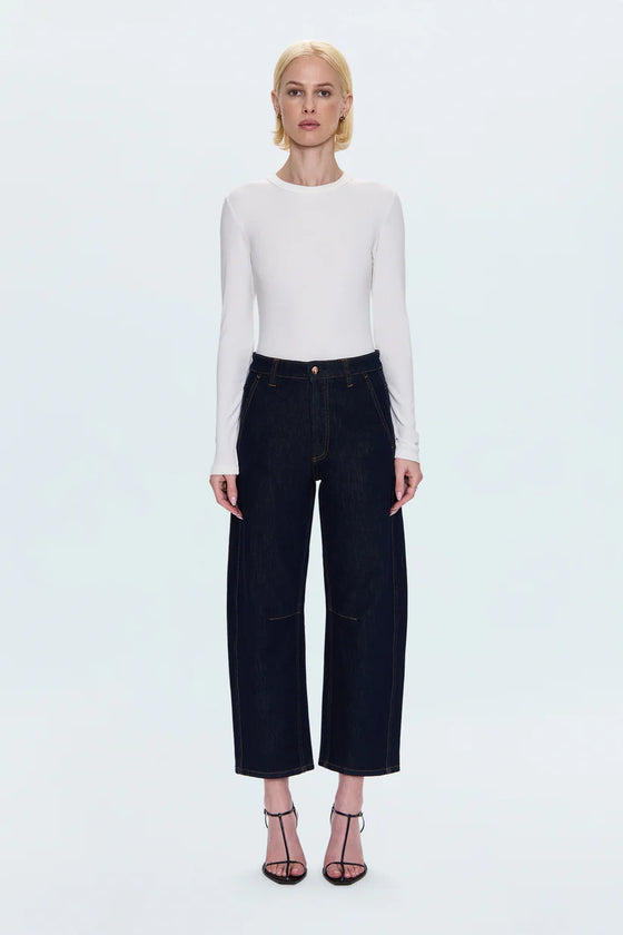 BEAU SEAMED CRESCENT RAW JEANS in nightfall