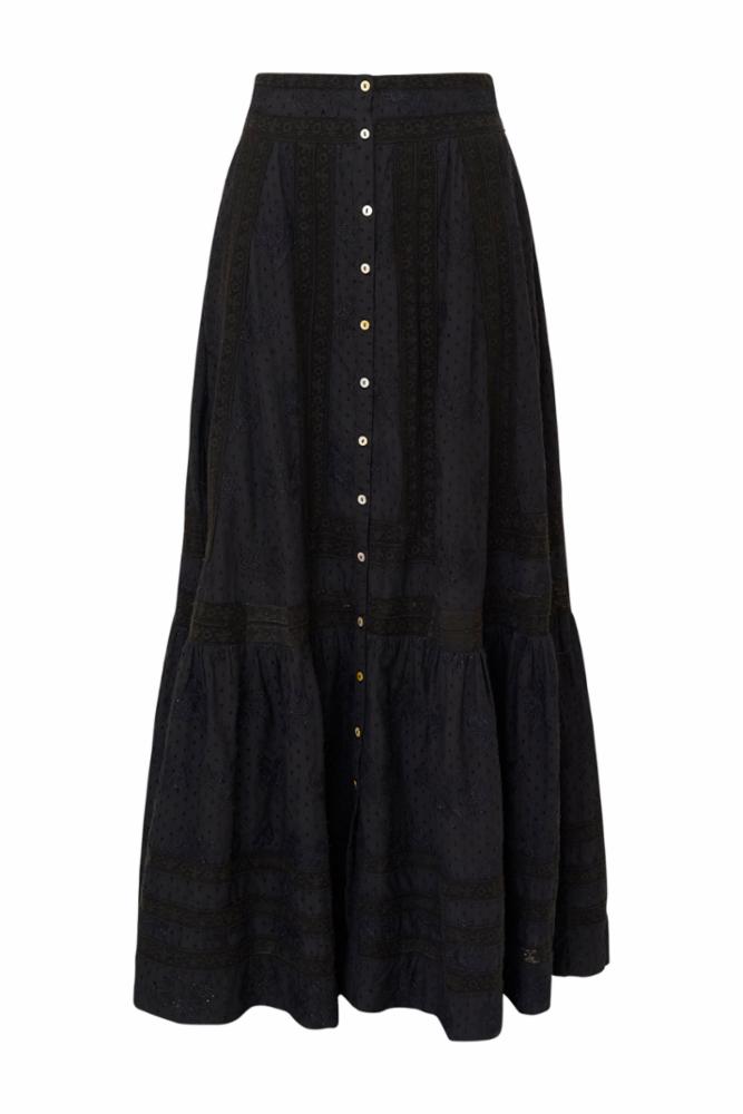 Araminta Cotton Lace Victorian Maxi Skirt