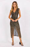 DAZZLE FOIL MIDI DRESS