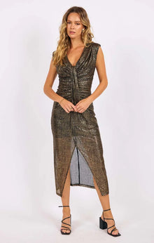  DAZZLE FOIL MIDI DRESS