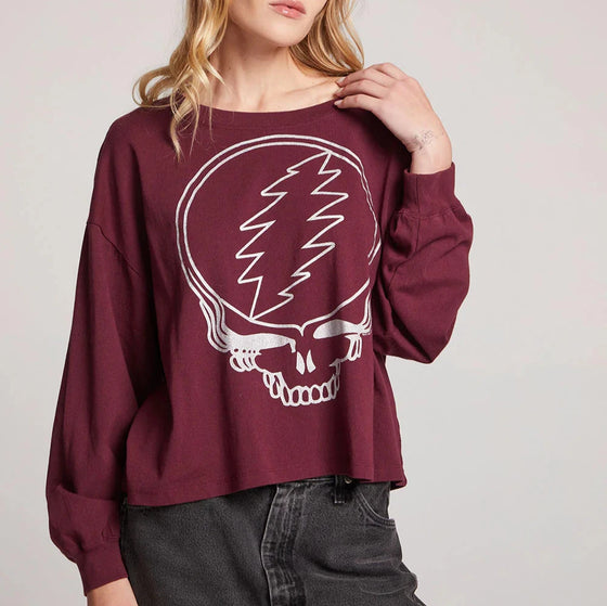 GRATEFUL DEAD SILVER STEALIE LONG SLEEVE TEE