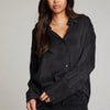 CORALL LICORICE BUTTON UP SHIRT