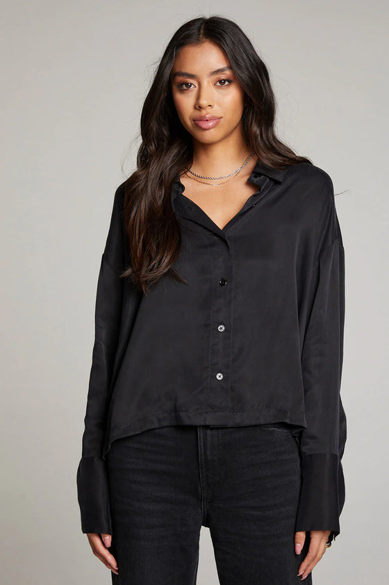 CORALL LICORICE BUTTON UP SHIRT