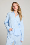 PASO COTTON POPLIN BUTTON UP SHIRT in skyway blue