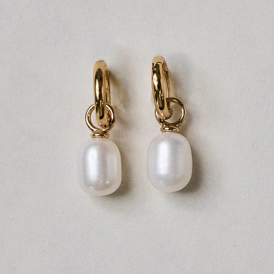HART Cloud Pearl Huggie Earrings
