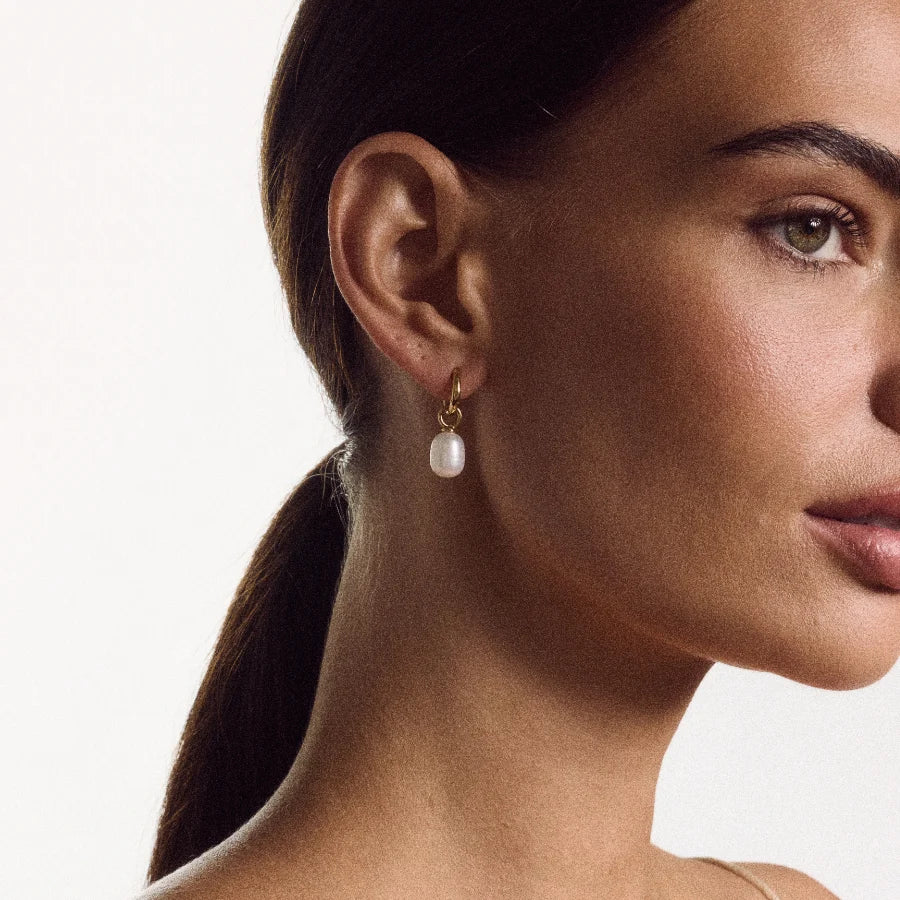 HART Cloud Pearl Huggie Earrings