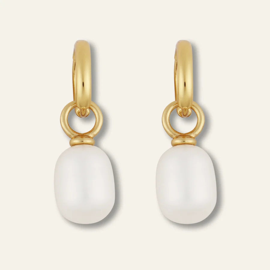HART Cloud Pearl Huggie Earrings