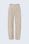 EDEN PLEATED BARREL TROUSERS in parchment