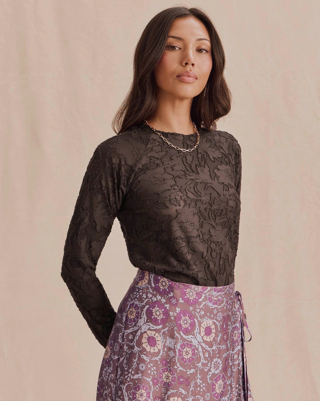 Cecilia Burnout Floral Tee