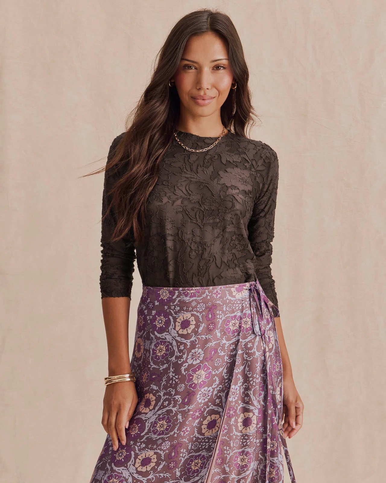 Cecilia Burnout Floral Tee