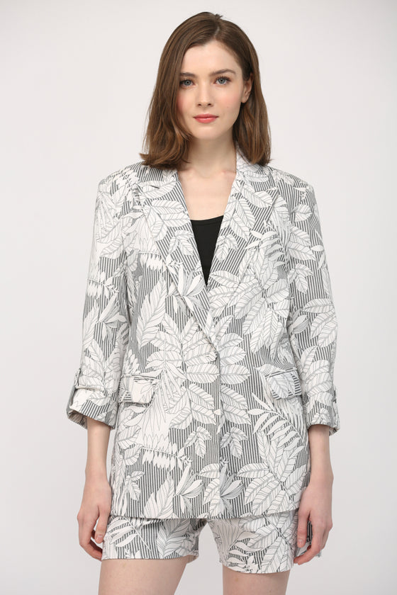 LEAF PRINTED CHIC BLAZER