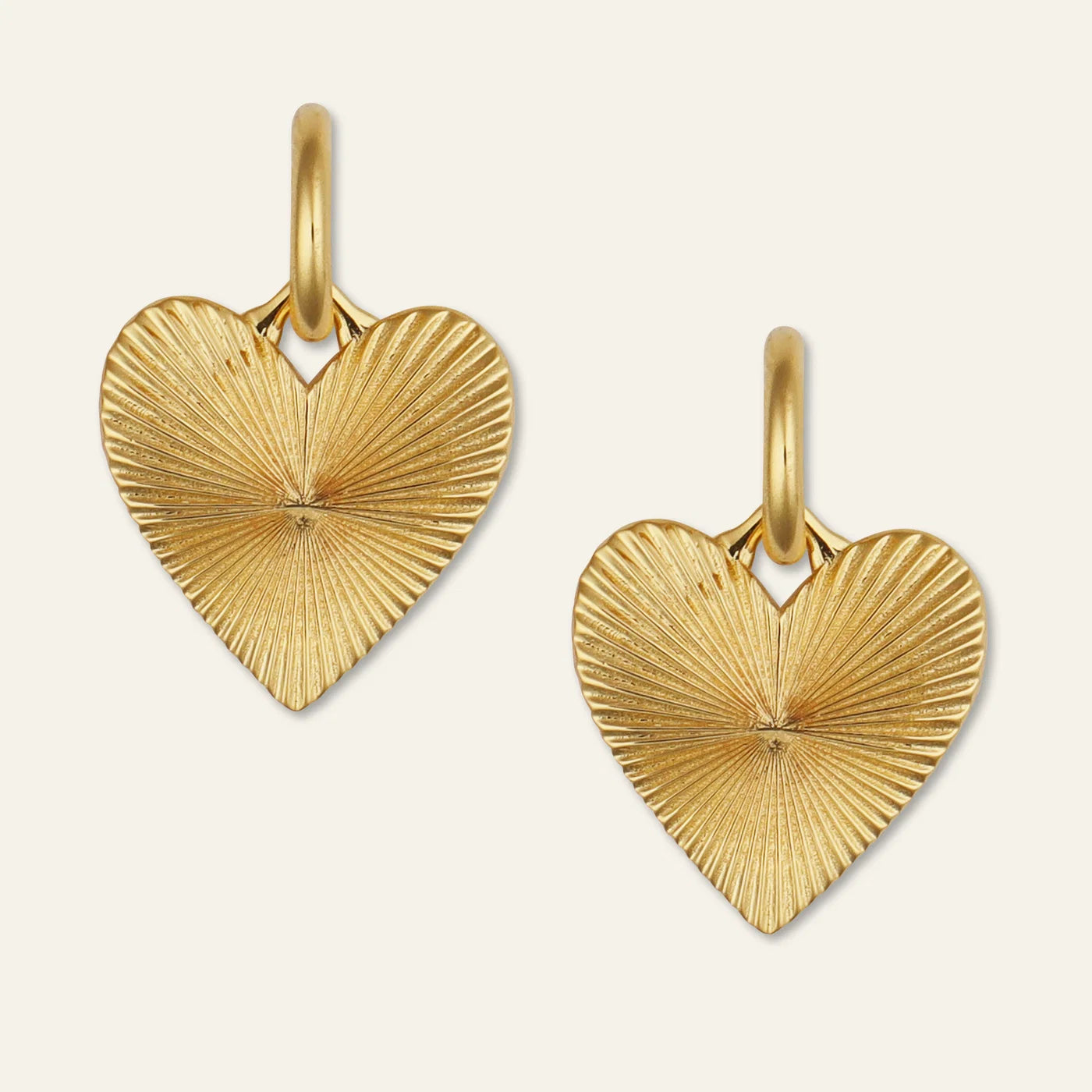 HART Small Ribbed Heart of Gold Huggie Earrings