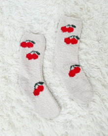  CHERRY FUZZY YARN SOCKS