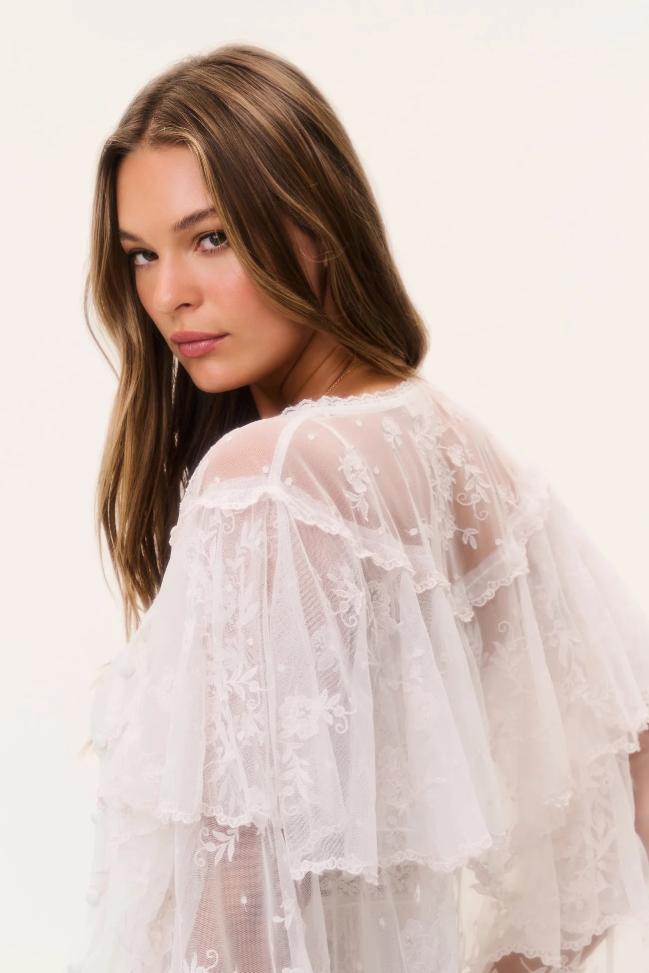 TOURELLE SHEER LACE TOP