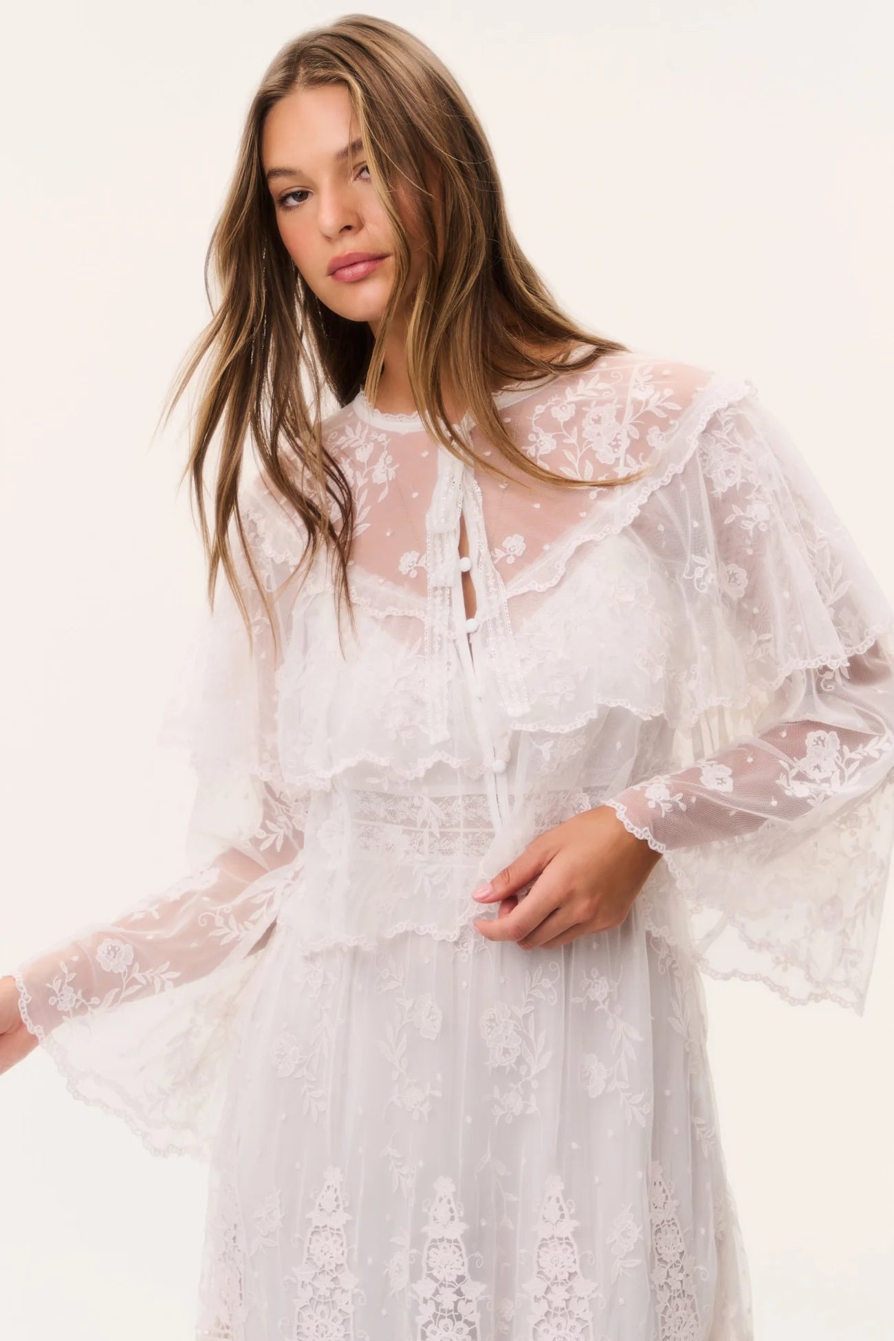 TOURELLE SHEER LACE TOP
