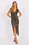 DAZZLE FOIL MIDI DRESS