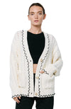 JOAN EMBROIDERED CARDIGAN SWEATER