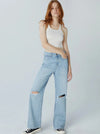 JOLENE HIGH RISE A-LINE FLARE JEAN in spark wash