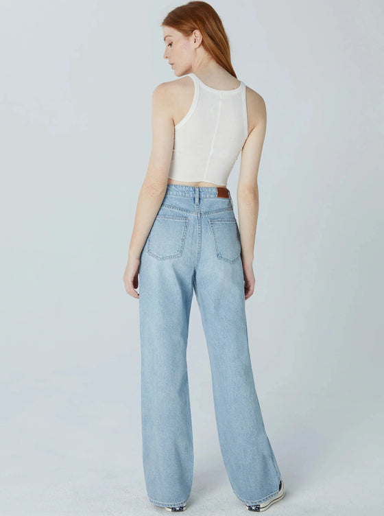 JOLENE HIGH RISE A-LINE FLARE JEAN in spark wash