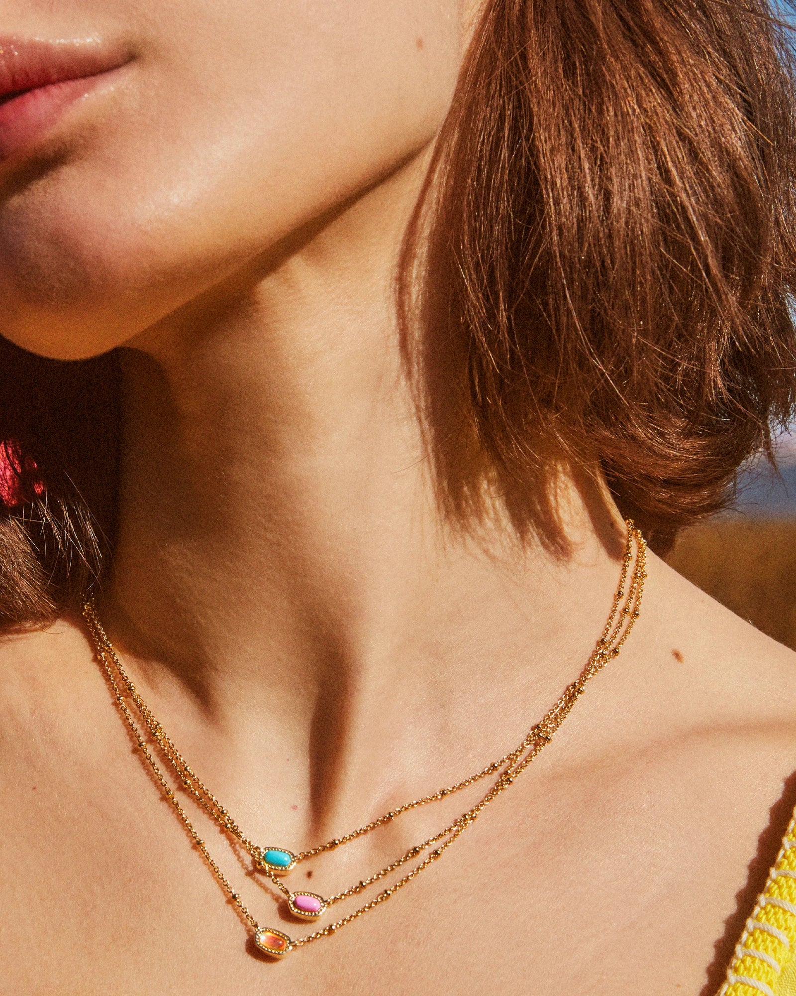 MINI ELISA SATELLITE PENDANT NECKLACE in dichroic glass