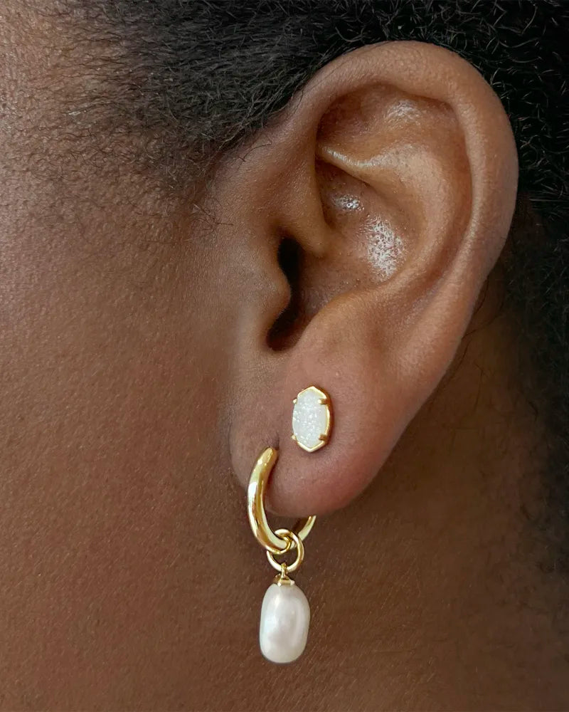 EMILIE STUD EARRINGS in gold iridescent drusy