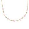 HAISLEY HEART STRAND NECKLACE in pink pearlescent enamel