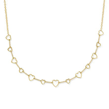  HAISLEY HEART STRAND GOLD NECKLACE in gold white crystal