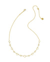 HAISLEY HEART STRAND GOLD NECKLACE in gold white crystal