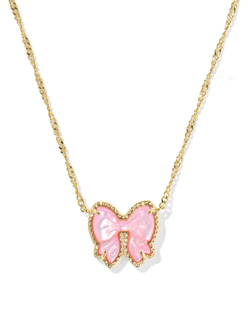 HALEY BOW GOLD SHORT PENDANT REVERSIBLE NECKLACE