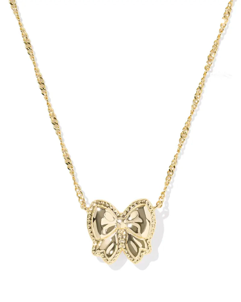 HALEY BOW GOLD SHORT PENDANT REVERSIBLE NECKLACE