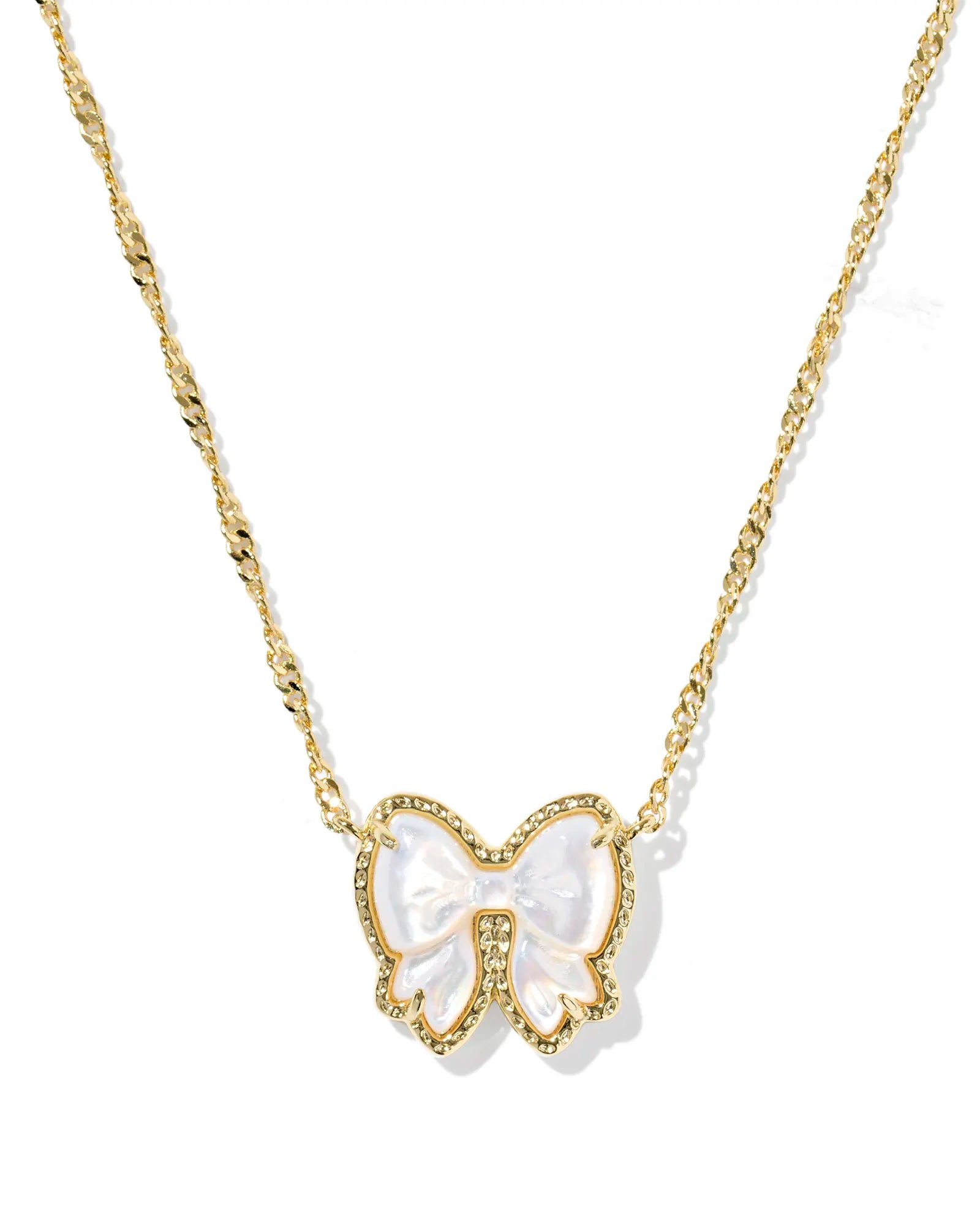 HALEY BOW GOLD SHORT PENDANT REVERSIBLE NECKLACE