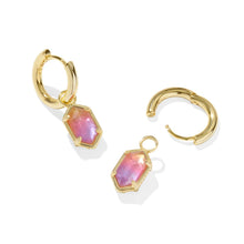  HALLIE HUGGIE GOLD EARRINGS in sunrise watercolor