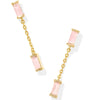 JULIETTE DROP GOLD EARRINGS in rose quartz