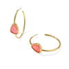MARGOT VINTAGE GOLD HOOP EARRINGS in pink coral