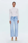 LEXI MID RISE BOWED STRAIGHT JEANS in stellar vintage