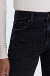 LEXI MID RISE BOWED STRAIGHT JEANS in silver screen