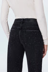 LEXI MID RISE BOWED STRAIGHT JEANS in silver screen
