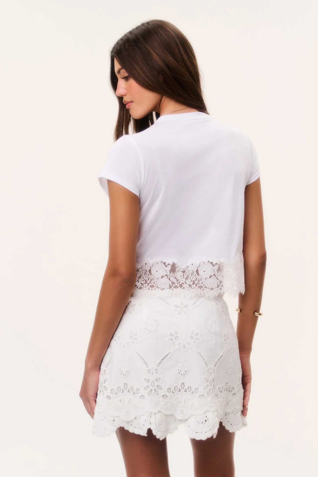 LIRIEL EYELET EMBROIDERED MINI SKIRT