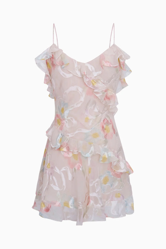 LOMINA PASTEL RUFFLE MINI DRESS