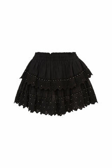 RHINESTONE RUFFLE MINI SKIRT