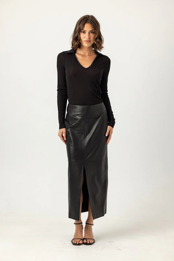 LEATHER BEAKER SKIRT