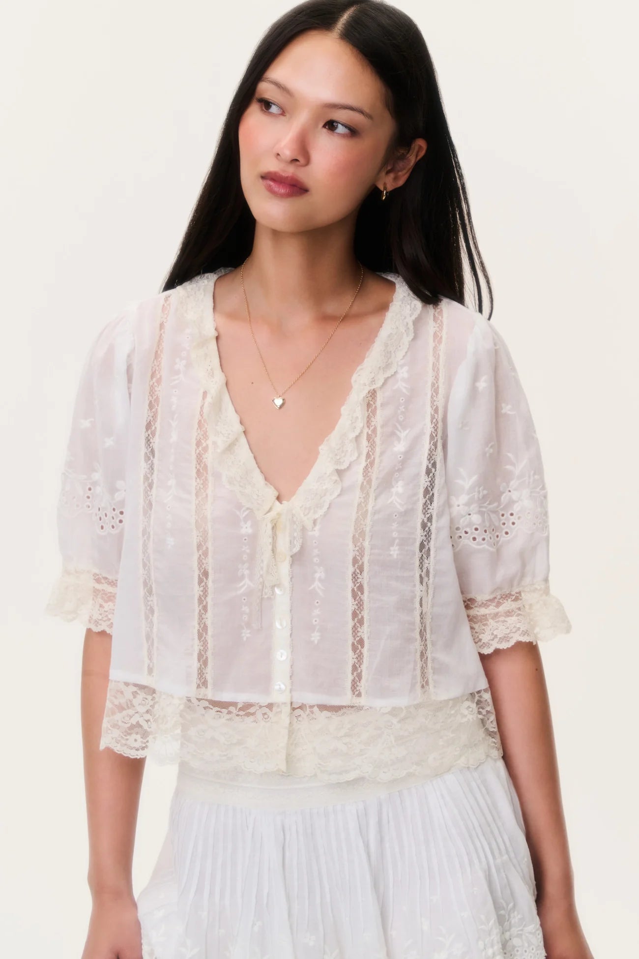 MAURELLE COTTON LACE TOP