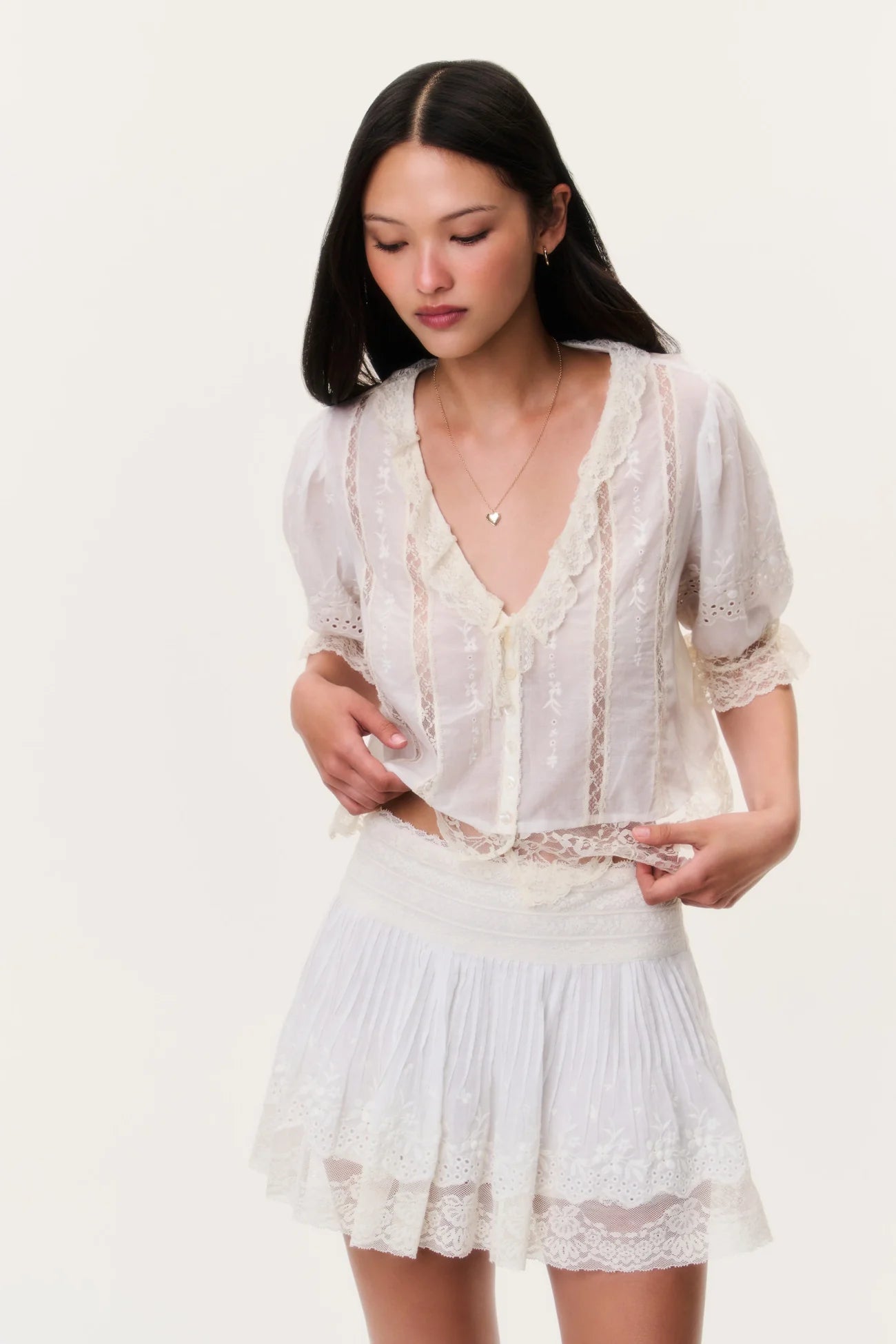 MAURELLE COTTON LACE TOP